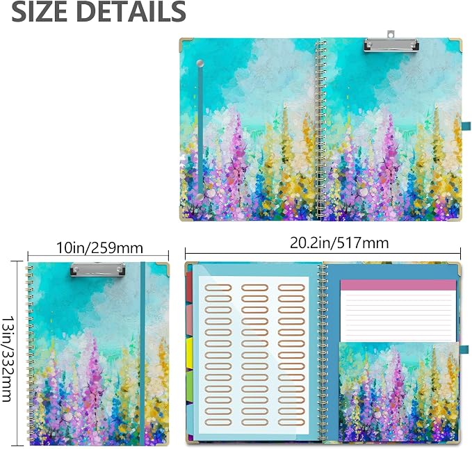 Clipboard Folio with Notepad for Letter Size, 5 Extra Folders with Storage 10 - Image 6