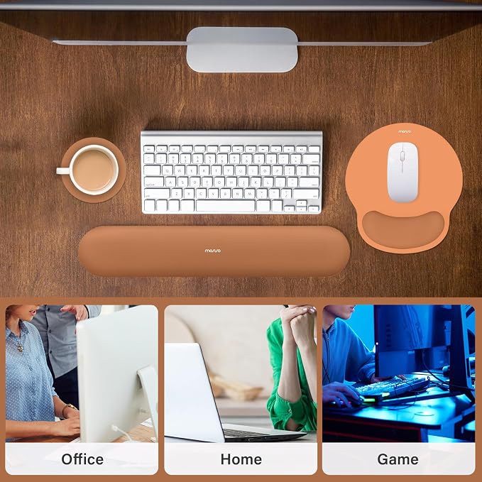MOSISO Wrist Rest Support for Mouse Pad&Keyboard Set, Circle Curved Ergonomic - Image 6