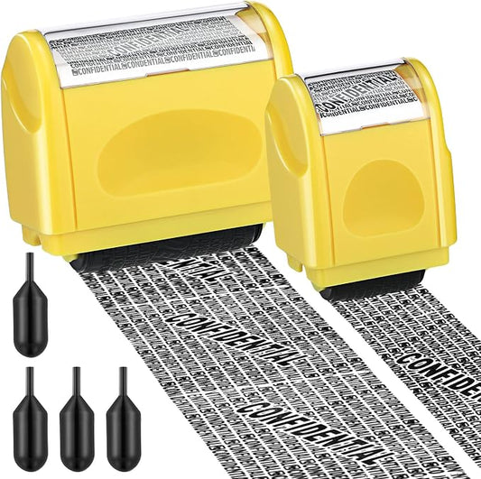 Nezyo 2 Pack Identity Protection Roller Stamp Identity Theft, Confidential by Nezyo
