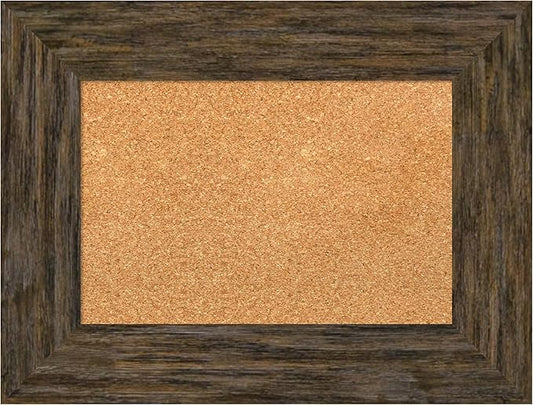 Amanti Art Natural Cork Board for Wall, 19x25 Vision Board with Brown Wood Frame, Small Corkboard Office Decor for Home Organization, Country Rustic Corkboard Pinboard to Display Items for Home-DeskLoop Office