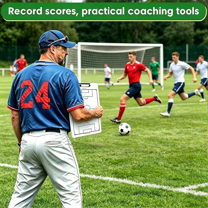 Soccer Coaching Board Dry Erase Soccer Tactics Clipboard Double Sided Coaching - Image 7