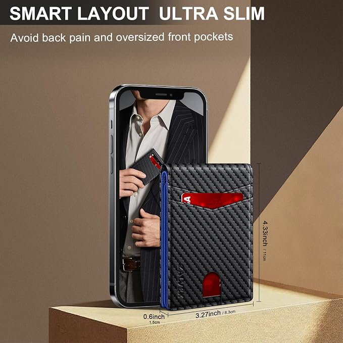 Wallet for Men Slim RFID Blocking Leather Credit Card Holder Wallet for 14 Cards - Image 4