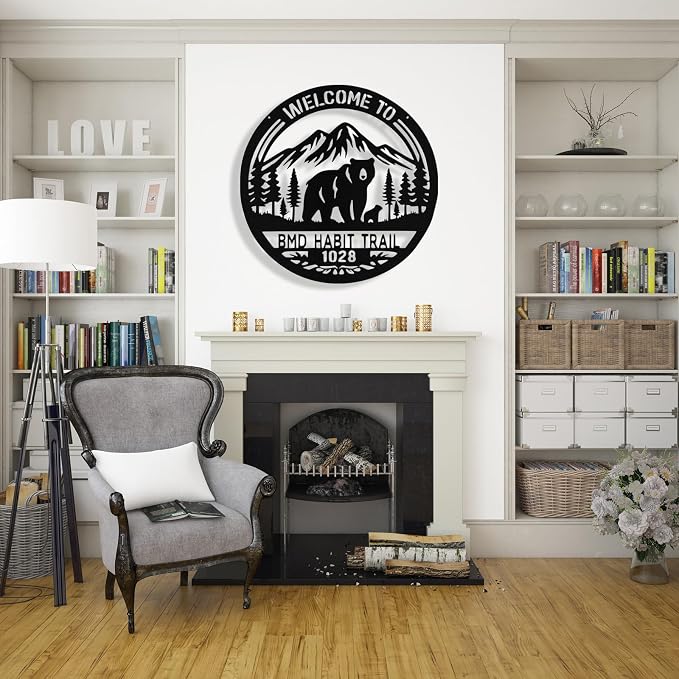 Custom Bear Metal Sign, Personalized Metal Address Signs Plague - Image 8