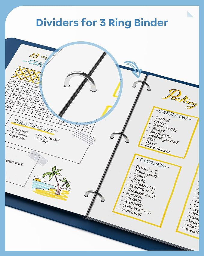 16 PCS 8 Tab Binder Dividers for 3 Ring Binder, Write & Erase Reusable - Image 5