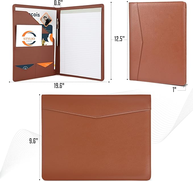 STYLIO Padfolio Portfolio Organizer Binder | Interview Resume Folder, Business - Image 2