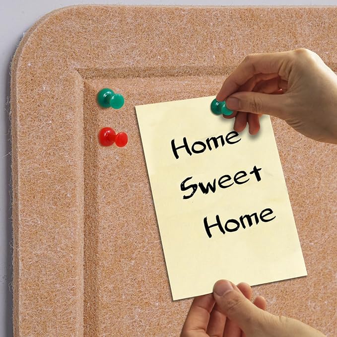 Bulletin Board - 23.5 x 17.5 inches Decorative Felt Pin Board - Cork Board Alternative for Wall - Foldable Photo Board Self-Adhesive Prayer Board with 20 Pushpins - Ginger Yellow-DeskLoop Office