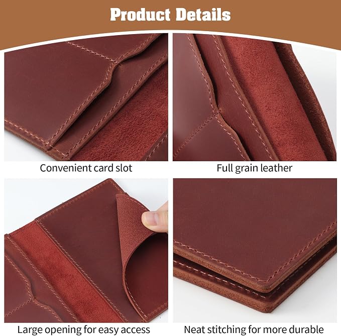 Jack&Chris Leather Passport Holder, Handmade Passport cover, Travel Wallet - Image 4