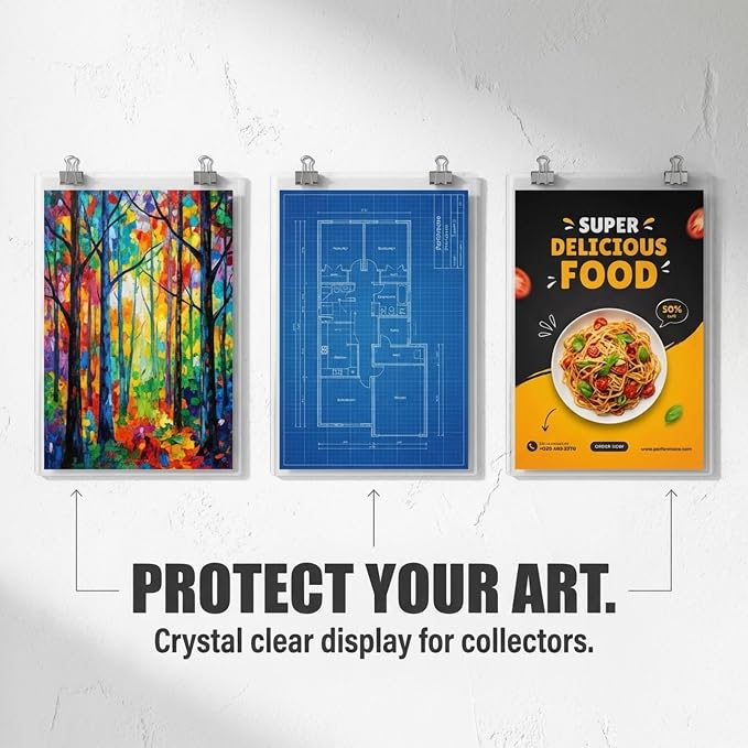 Performore 11" x 17" Heavy Duty Rigid Print Crystal-Clear Toploader Frame - Image 7