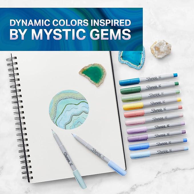 Sharpie Permanent Markers, Mystic Gems Special Edition Pack, Ultra Fine Point - Image 2