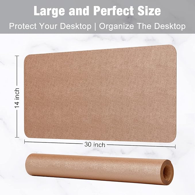 Hsurbtra Desk Pad, XL Extended Mouse Pad, Waterproof Desktop Blotter Protector - Image 3
