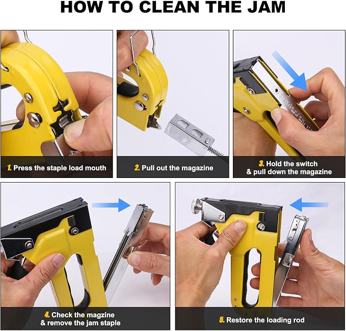 HAUTMEC Upholstery Staple Gun for Wood, 3-in-1 Heavy Duty Fabric Stapler - Image 6