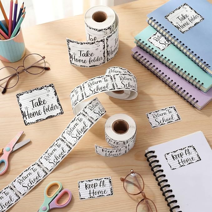 600 Pcs 3 Rolls Student Homework Folder Labels Take Home Folder Return to - Image 4