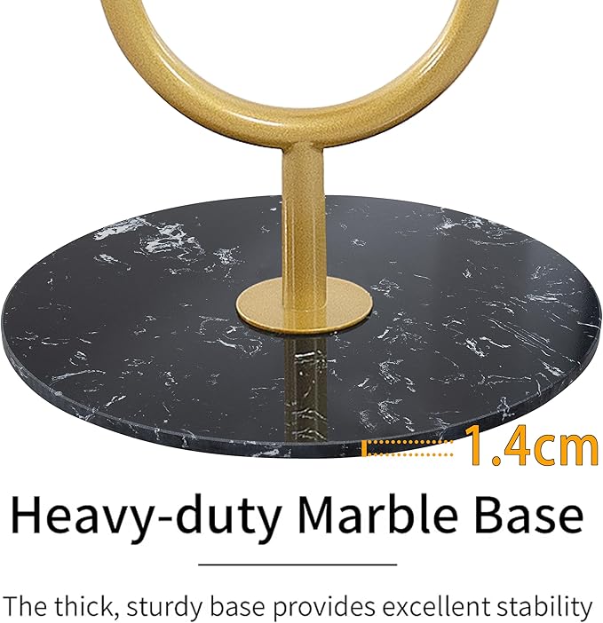 Coat Rack Stand, Metal Coat Tree with Bamboo Tray & 6 Hooks, Heavy Duty Marble Base Corner Coat Stand for Bedroom Hallway Entryway Living Room Office 13.78 x 13.78 x 68.11 Inches (Gold)-DeskLoop Office