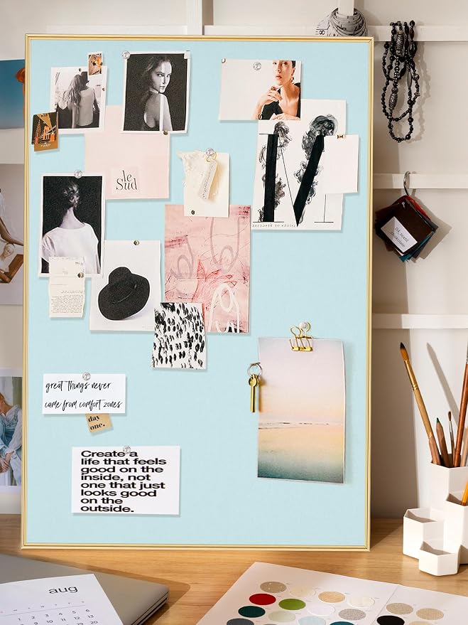 Lightomorrow Bulletin Board 30 x 20 inches, Light Blue Pin Board - Image 5