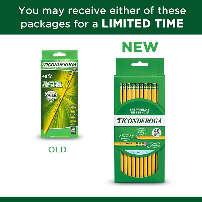 TICONDEROGA Wood-Cased Pencils, Unsharpened, 2 HB Soft, 6 Packs, 288 Total - Image 5