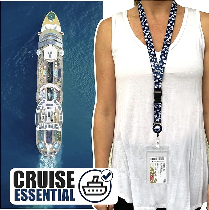 Cruise On Cruise Lanyard for Ship Cards – 2-Pack Retractable Badge & Waterproof - Image 2