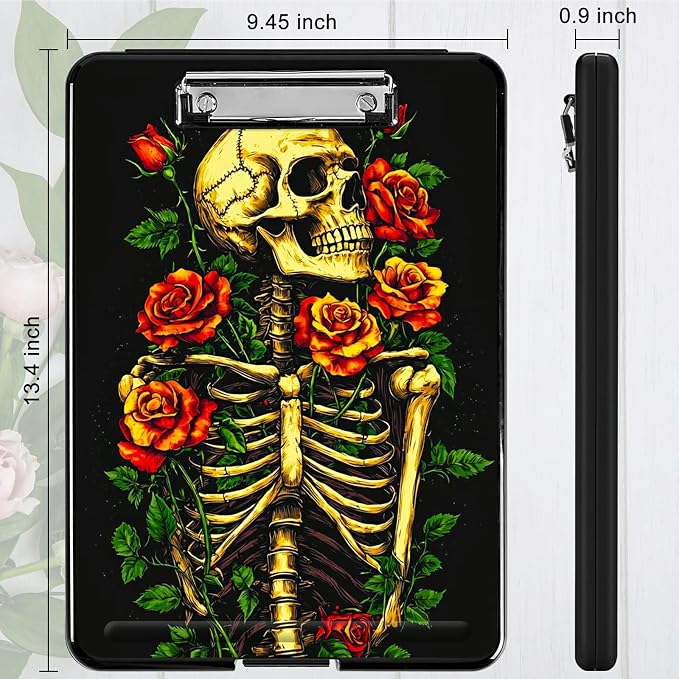 Skull Red Rose A4 Clipboard - Image 4