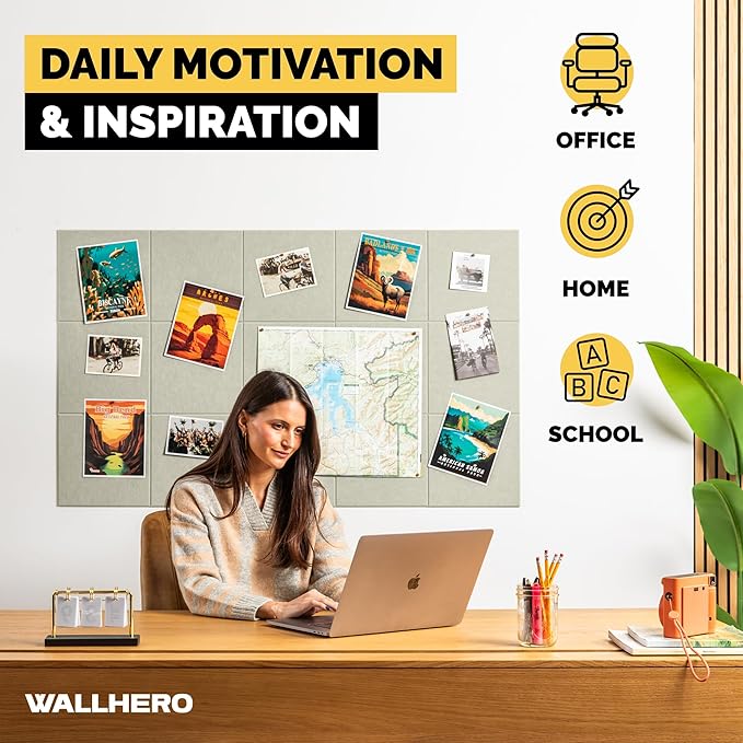 Corkboards for Wall, 59"x36" | 15 Pack | Cork Board Squares, Pin Up Board, Office Board for Wall, Big Bulletin Board, Cork Roll with Adhesive Backing (Sage Green)-DeskLoop Office