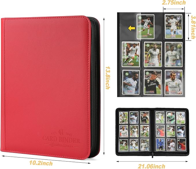 9 Pockets Card Binder, Premium Zip Trading Card Binder, 540 Double Sided Pocket - Image 2