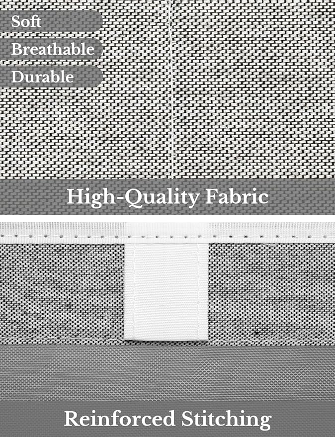 StorageWorks Closet Storage Bins, Large Storage Baskets with Clear Window and Handles, Foldable Fabric Organizer for Clothes, Shelves, Gray, 3 Pack-DeskLoop Office