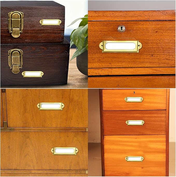 Antique Label Holder, 2.3 Inch, Office File Cabinet Shelves Drawer, Name Card - Image 8