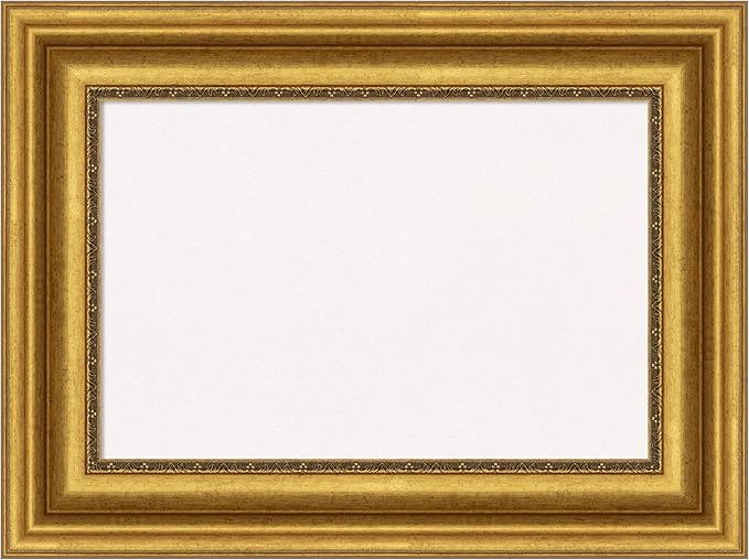 Amanti Art White Cork Board for Wall, 18x24 Vision Board with Gold Frame, Small Corkboard Office Decor for Home Organization, Traditional Corkboard Pinboard to Display Items for Home Organization in-DeskLoop Office