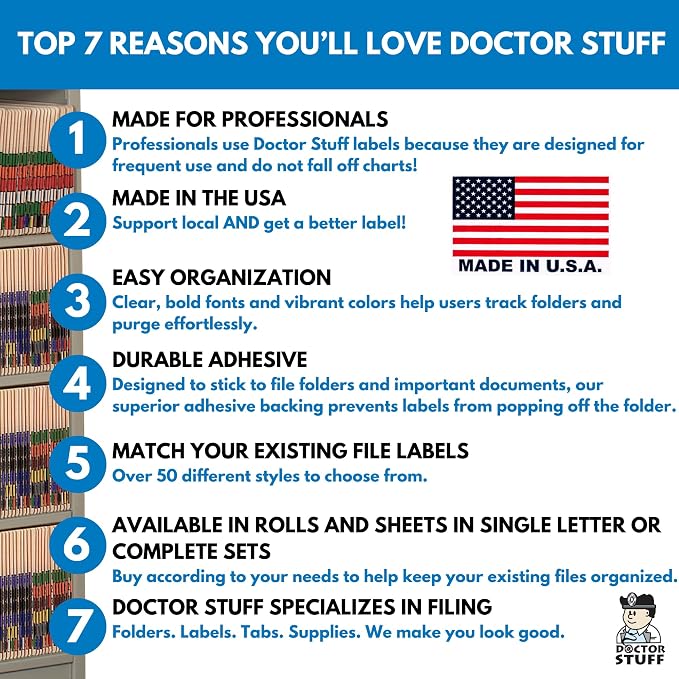 Doctor Stuff - File Folder Labels, Alphabet Letter B Stickers, Compatible - - Image 3