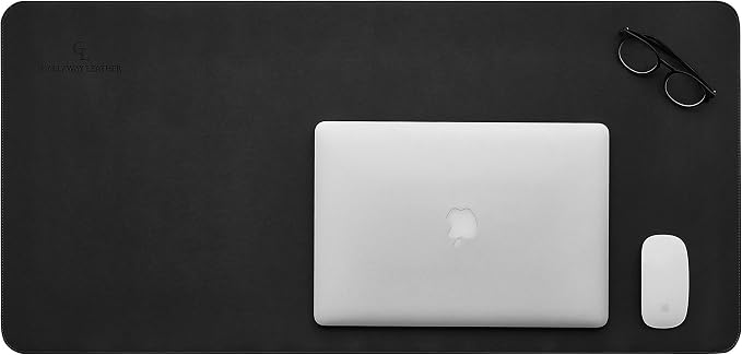 Gallaway Leather Desk Mat, Office Writing Desk Pad, Large 36" x 17" Black - Image 7