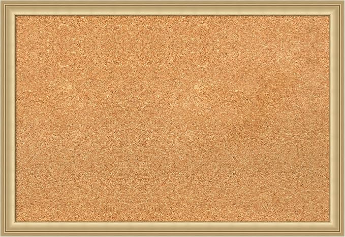 Amanti Art Natural Cork Board for Wall, 18x26 Vision Board with Gold Frame, Medium Corkboard Office Decor for Home Organization, Casual Corkboard Pinboard to display items for home organization-DeskLoop Office