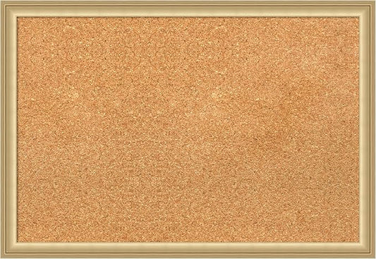 Amanti Art Natural Cork Board for Wall, 18x26 Vision Board with Gold Frame, Medium Corkboard Office Decor for Home Organization, Casual Corkboard Pinboard to display items for home organization-DeskLoop Office