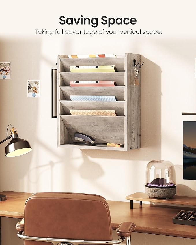 CHOEZON Wall File Organizer, 6-Tier Vertical Mount Hanging Holder - Image 2