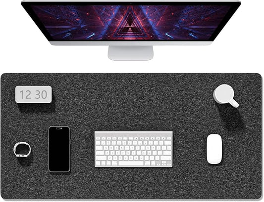 Auhoahsil Felt Desk Mat, Minimalist Large Mouse Pad XXL 35.5 x 15.7 in by Auhoahsil