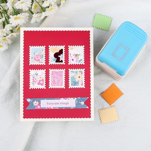 2 Pcs Stamp Punches, Postage Stamp Punch, 1X0.8 inch & 1.1X0.9 inch Embossing - Image 4