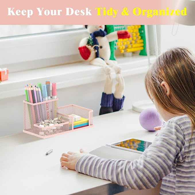 SUPEASY Mesh Pen Holder Desk Organizer, Office Supplies Pencil Storage - Image 5