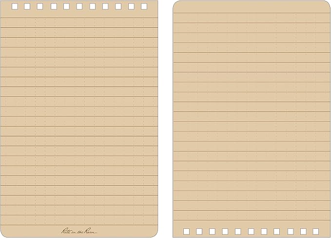 Rite in the Rain Weatherproof Top-Spiral Notebook, Tan Cover, Universal Pattern - Image 12