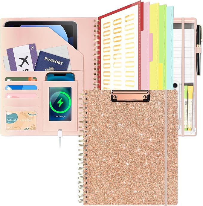 Ospelelf Clipboard with Storage Spiral Clipboard Folio by OspelelfOfficeSupplies