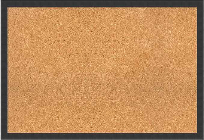 Amanti Art Natural Cork Board for Wall, 26x38 Vision Board with Black Wood Frame, Large Corkboard Office Decor for Home Organization, Modern Contemporary Corkboard Pinboard to display items for home-DeskLoop Office