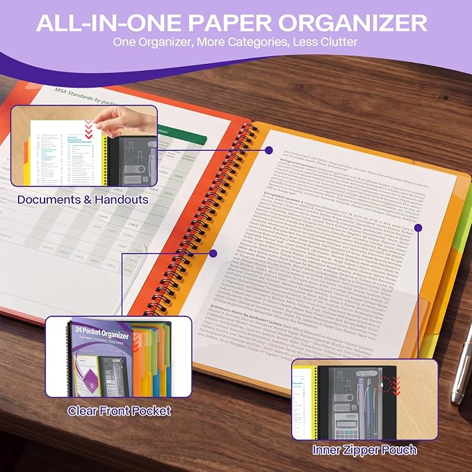 Binditek 1 Pack 24 Pocket Poly Project Organizer - Image 4