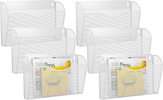 GDINDINFAN 6 Single Pocket Wall File Holder, Mesh Hanging File Folder Paper by GDINDINFAN
