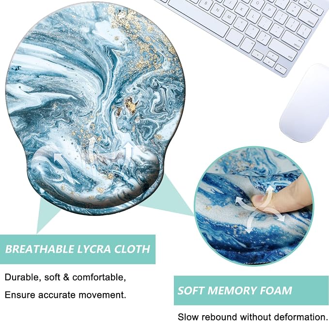Mouse Pad with Wrist Support, Ergonomic Mouse Pad with Memory Foam Wrist Rest - Image 3