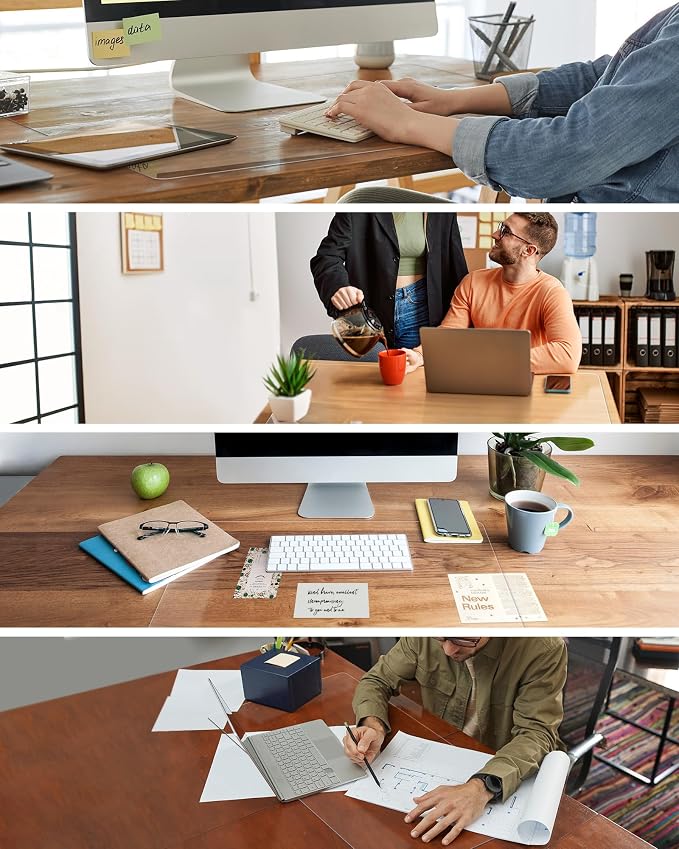 Oterri Clear Writing Desk Pad, 12’’x36” Heat Resistant Waterproof PVC Round - Image 5