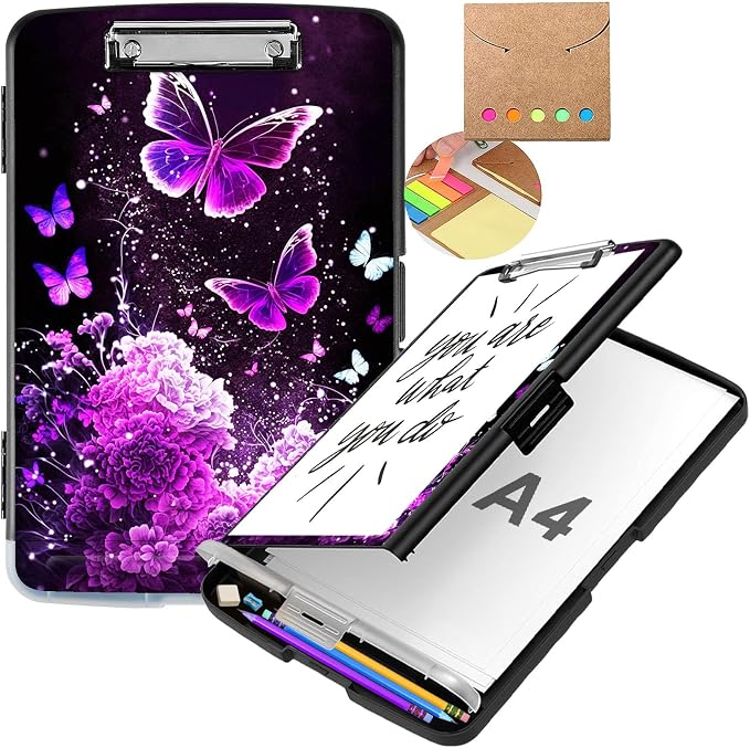 Clipboard with Storage, Heavy Duty Plastic Nursing Clip Board Foldable by Unknown