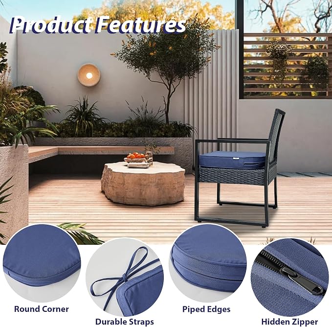 IPYNBAP Outdoor Chair Cushions Set of 4, Waterproof Outdoor Seat Cushions - Image 5