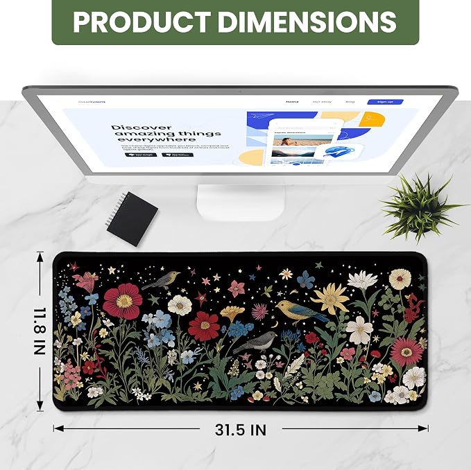 Aesthetic Desk Mat, Cute Enchanted Garden Desk Pad Protector - Image 2