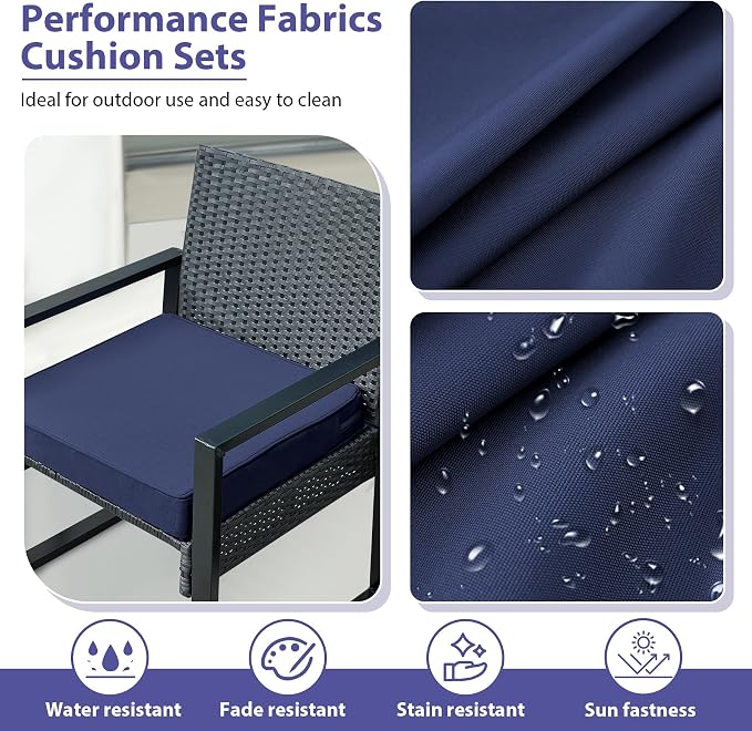 IPYNBAP Outdoor Chair Cushions Set of 4 -Waterproof Outdoor Seat Cushions - Image 3