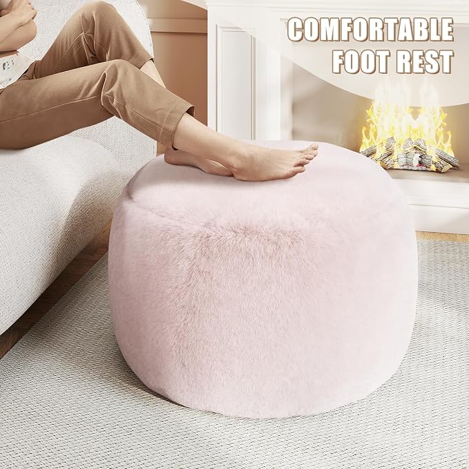 Gericco Round Stuffed Pouf Ottoman - Image 4