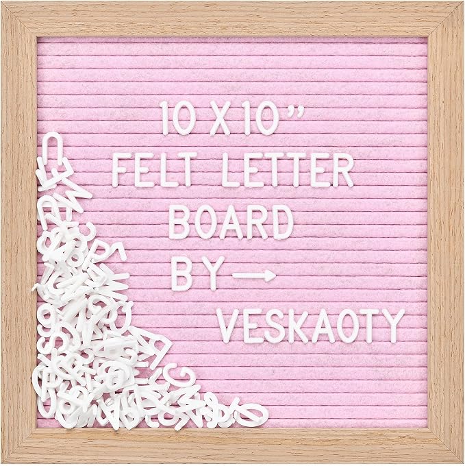 Felt Letter Board with 294 Letters, Numbers & Symbols by VESKAOTY