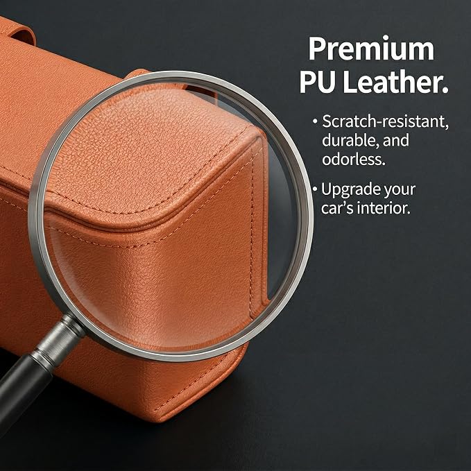 Magnetic Sunglasses Holder for Car Visor, PU Leather Clip, One-Handed Access - Image 8