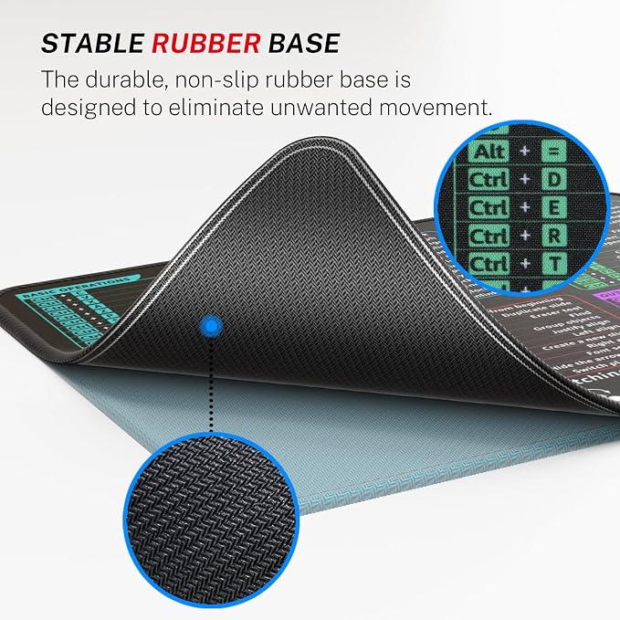 MROCO Essential Office & Gaming Mouse Pad, 8.5 x 11 Inch, Shortcuts | Anti-Fray - Image 4