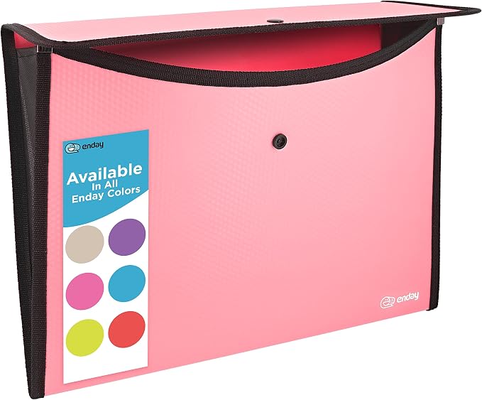 Enday Square Flap Plastic File Holder, A4 Letter Size by Enday